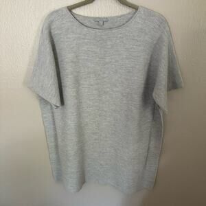 COS Grey Short Sleeve Batwing 100% Wool Sweater Size Small casual comfort